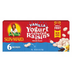 Non-GMO Vanilla Yogurt Covered Raisins, 6 count