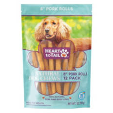 8" Pork Rolls Dog Chews, 12 count