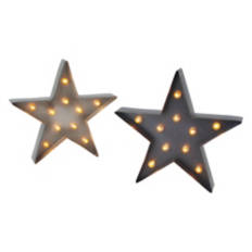 12" LED Metal Star - Silver/Blue, 2 pack