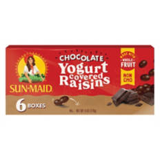 Non-GMO Chocolate Yogurt Covered Raisins, 6 count