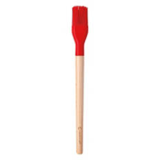 Beechwood & Silicone Baking Brush, Red