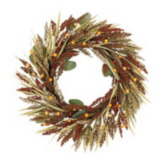 20" Indoor/Outdoor Harvest Wreath - Faux Yarrow