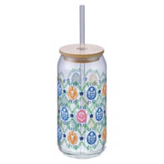 Glass Cup with Lid - Easter Eggs