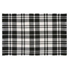 24" x  36" Handwoven Layering Rug - Plaid Black