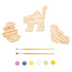 3 Piece Paint-Your-Own Halloween Woodcraft Set - Spooky