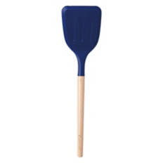 Beechwood & Silicone Spatula Turner, Navy Blue