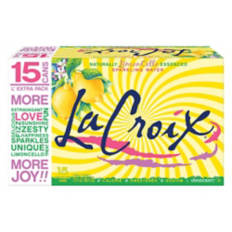 Limon Cello Sparkling Flavored Water, 12 fl oz cans, 15 pack