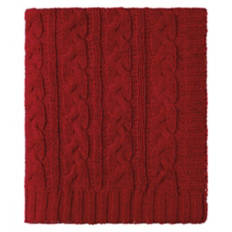 50" x 60" Soft Cable Knit Throw, Red