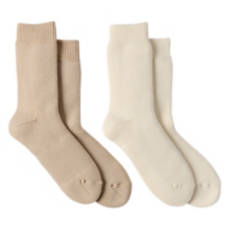 2 Pack Ladies Brushed Socks, Beige