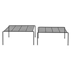 2 Pack Metal Frame Cabinet Shelves, Black