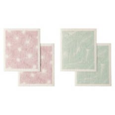 4 Piece Swedish Dish Cloths - Botanical