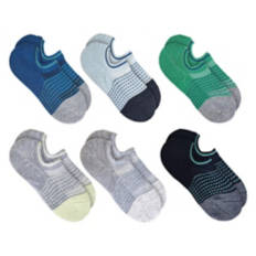 6 Pack Ladies No Show Fitness Socks - Teal/Green, 4-10