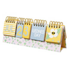 Standing Desk Flip Calendar - Blue Floral