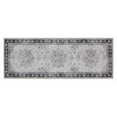 2' x  6' Crystal Print Runner - Gray Traditional