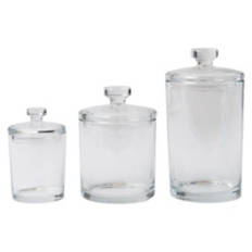 3 Piece Apothecary Glass Jar - Clear