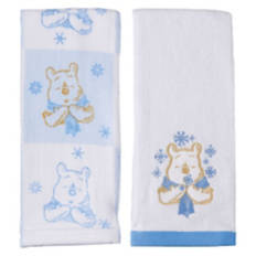 2 Pack Holiday Hand Towels - Winnie the Pooh Snowflakes