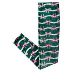 Ladies Holiday Ultra Plush Leggings - Green Printed, XL