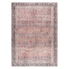 5' x 7' Chenille Washable Area Rug - Rusty Floral