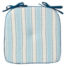 16” X 17” Reversible Chair Pad - Blue Stripes