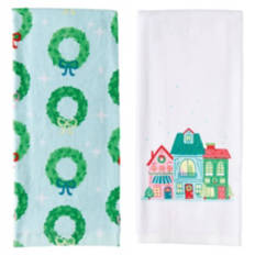 2 Pack Christmas Kitchen Towels - Wreaths