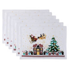 13" x 18" Holiday Placemat Set - Santa, 6 pack