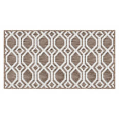 20" x 38" Rectangle Shaped Kitchen Rug - Tan Geometric