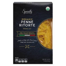 Organic Bronze Cut Penne Ritorte Pasta, 16 oz