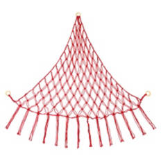 Triangular Shaped Boho Net Hammock, Red