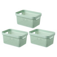 3 Pack Small Storage Baskets, Green