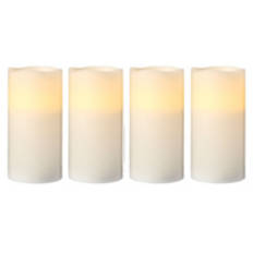 4 Piece Flameless LED Vanilla Scent Candle Set, White