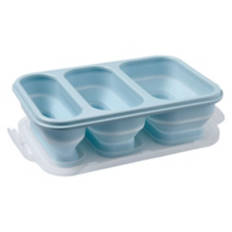 3 Compartment Collapsible Food Storage Box, Blue