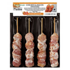 Honey BBQ Bacon-Wrapped Chicken Skewers, 4 count