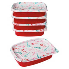 5 Pack Holiday Food Storage Containers - Candy Cane
