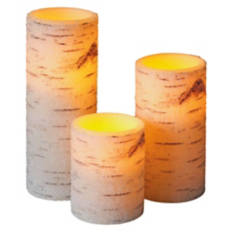 3 Piece Flameless LED Candle Set, Birch