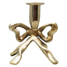 Taper Candle Holder - Gold Bow