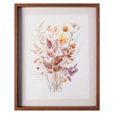 Fall Framed Wall Art - Floral Brown