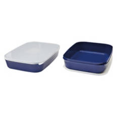 2 Piece Rectangle Food Storage Containers, Navy