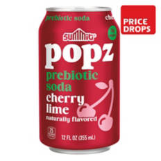 Cherry Lime Flavored Prebiotic Soda, 12 fl oz can