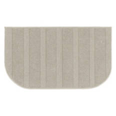 20" x 34" Ribcord Slice Shaped Kitchen Accent Rug, Taupe