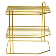 Wire Cabinet Organizer - Corner Shelf, Gold