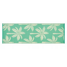 2' x 6' Reversible Indoor/Outdoor Runner - Teal Palm Tree