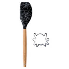 Halloween Spatula with Cookie Cutter - Spider Web with Spider Cutter