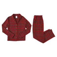 Ladies Flannel Pajama Set - Red, M
