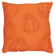 18" x 18" Harvest Decor Pillow - Orange Tufted Pumpkin