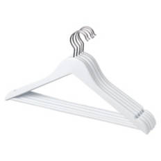 5 Pack Wooden Clothes Hangers, White