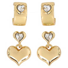 2 Pack Valentines Jewelry - Gold Earrings