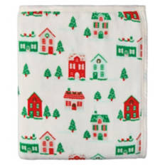 50" x  60" Super Soft Velvet Plush Sherpa Throw, Village