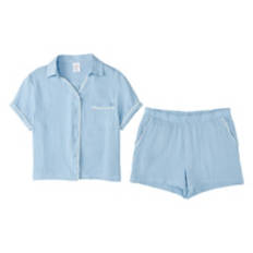 Ladies Cotton Gauze Pajama - Blue, L