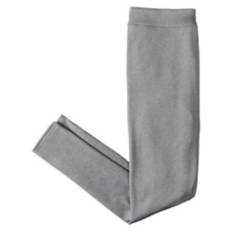 Ladies Fleece Lined Leggings - Light Gray, M