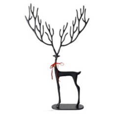 Dramatic Sculpted Reindeer, Black